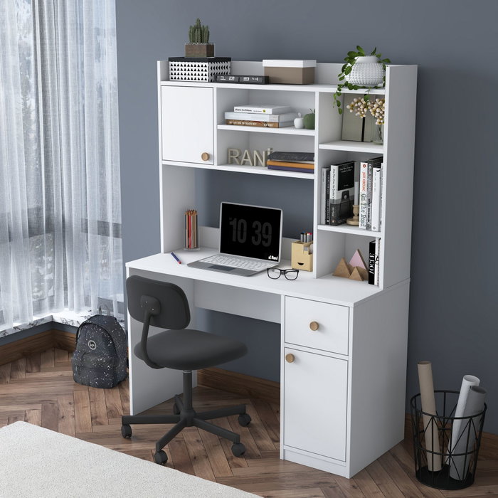 Hanah Home Escritorio y Estantería de Estudio HA128 - 3977 Blanco Hanah Home Escritorio y Estantería de Estudio HA128 - 3977 Blanco